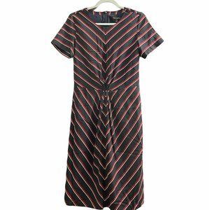 Banana Republic Navy and Red Striped Dress